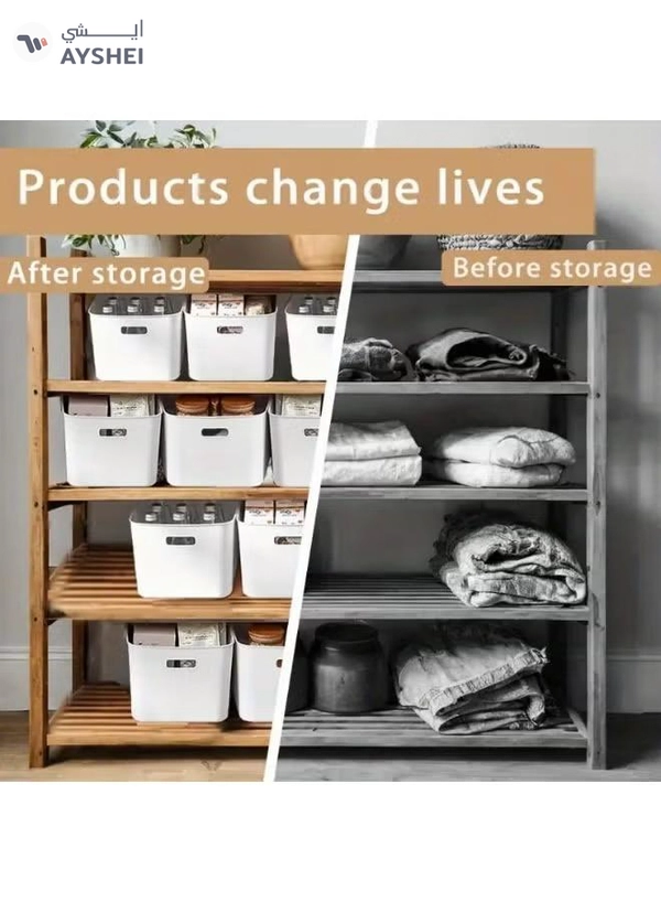 Eworld 12 Pieces Stackable Plastic Drawer Organizers with Handles
