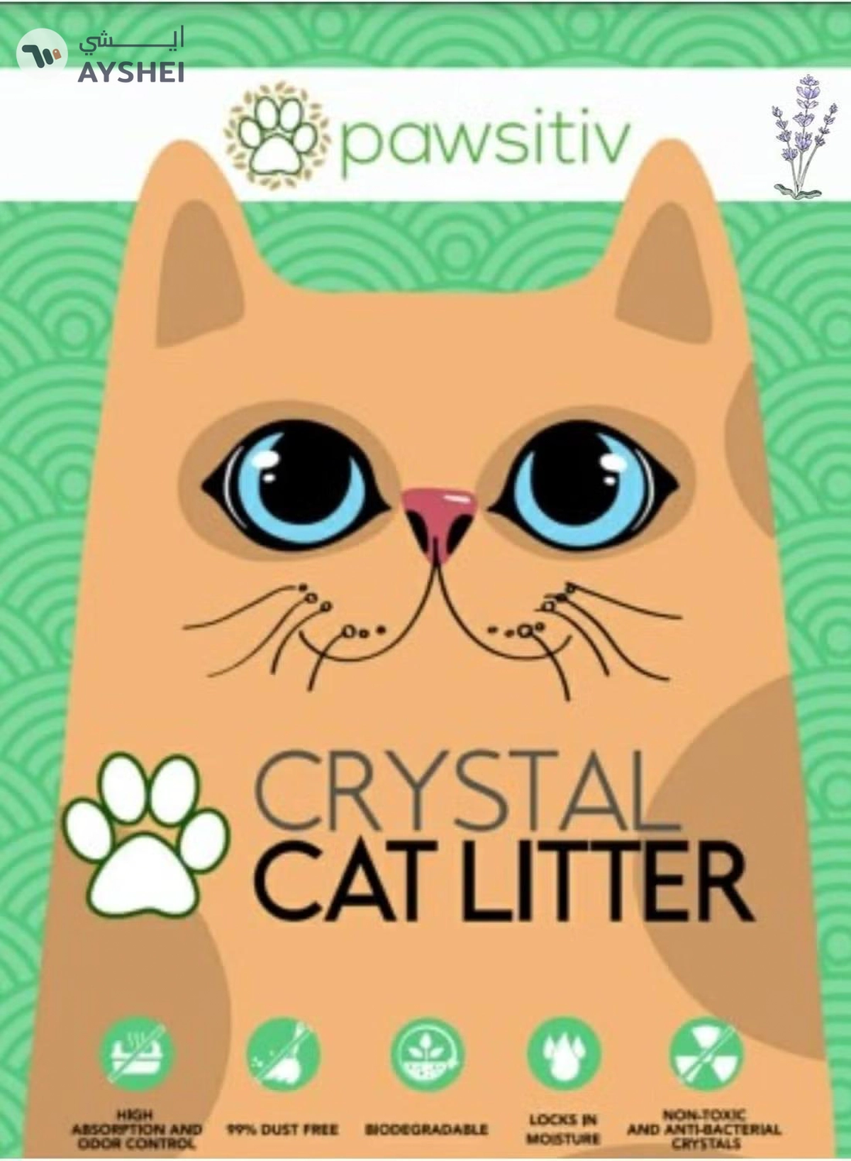 Pawsitiv Premium Silica Crystal Gel Litter for Cat - 8L Lavender
