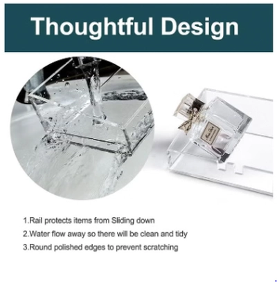 Eworld Clear Acrylic Floating Wall Display Shelves: Non-Drilling, Thick, and Waterproof -4