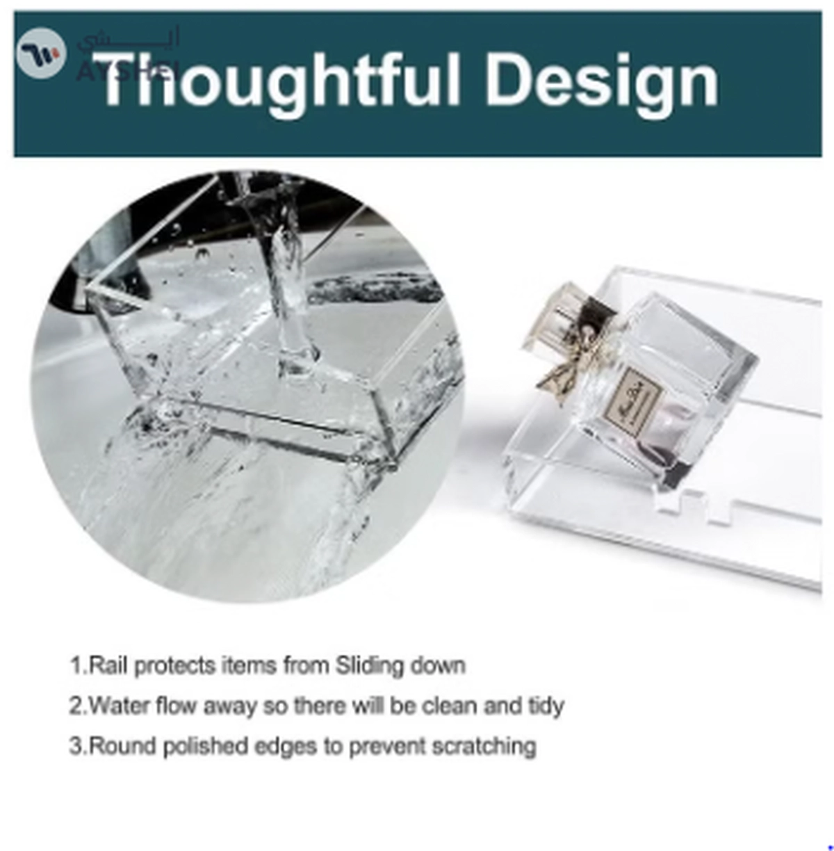 Eworld Clear Acrylic Floating Wall Display Shelves: Non-Drilling, Thick, and Waterproof -4-4
