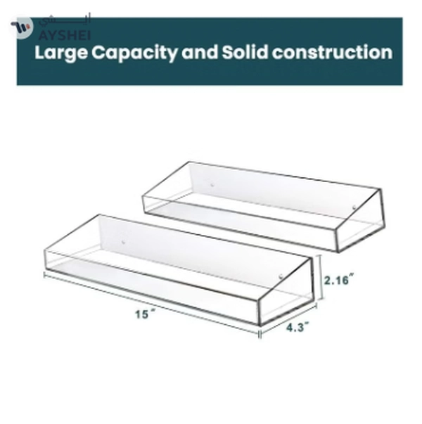 Eworld Clear Acrylic Floating Wall Display Shelves: Non-Drilling, Thick, and Waterproof 