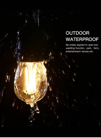 Yuwell Outdoor Waterproof IP65 Led String Lights E27 Holder 10 Meter Bulb Holder Wire For 20 Bulbs Solar Bulb Holder For Ramadan Decoration Lights And Outdoor Decoration Light Hanging Light String Wire Ramadan Light For Commercial Patio Garden & Porch Yard-5