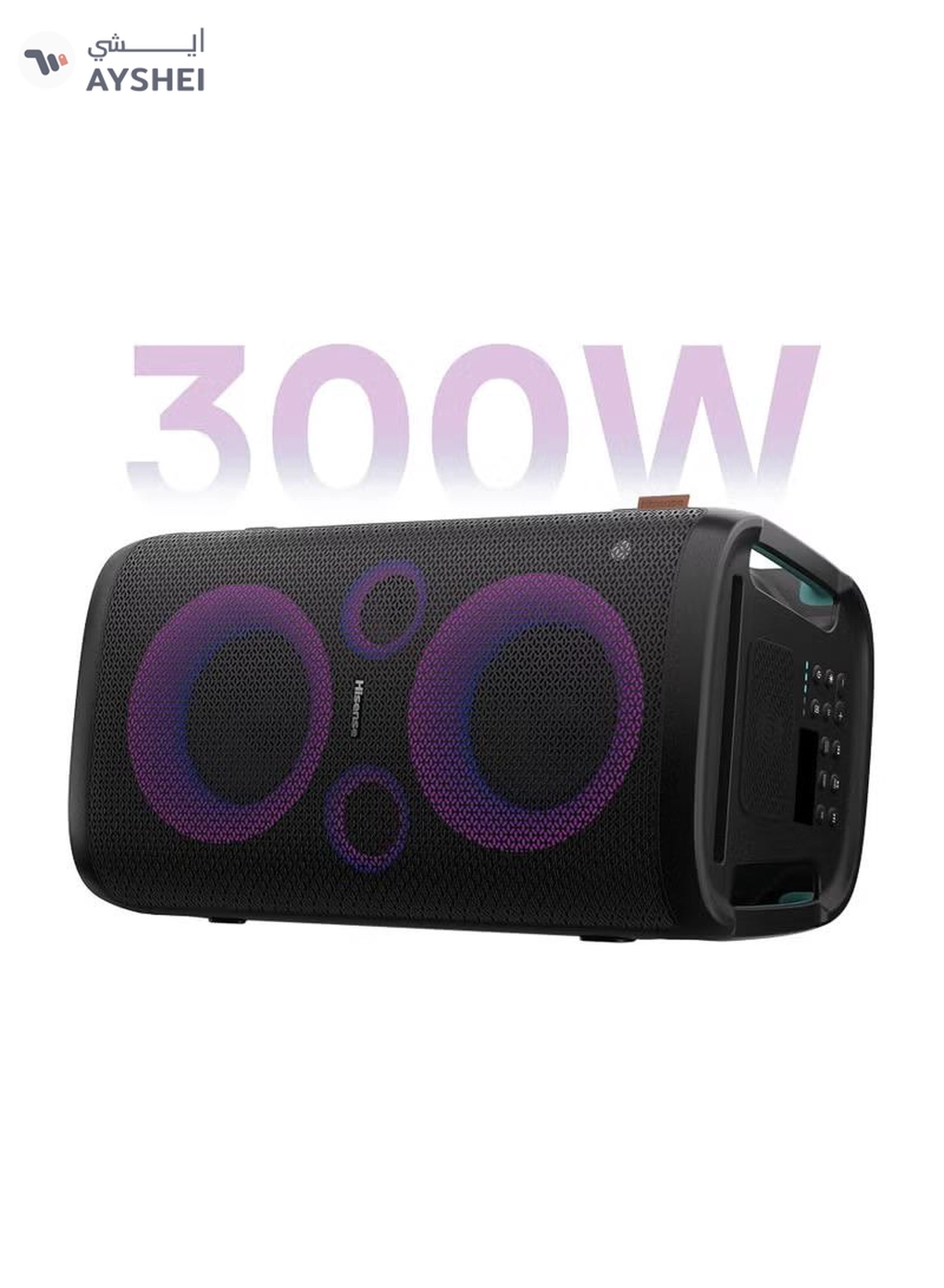 Hisense 300W Wireless Party Speaker – 2.0CH Sound, Built-in Subwoofer, IPX4 Waterproof, 15H Battery, Bluetooth 5.0, DJ & Karaoke Mode HP100 black-3-3