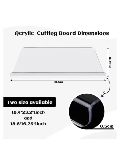 Eworld Set of 2 Non-Slip Clear Acrylic Cutting Boards with Lip for Kitchen Countertop-3