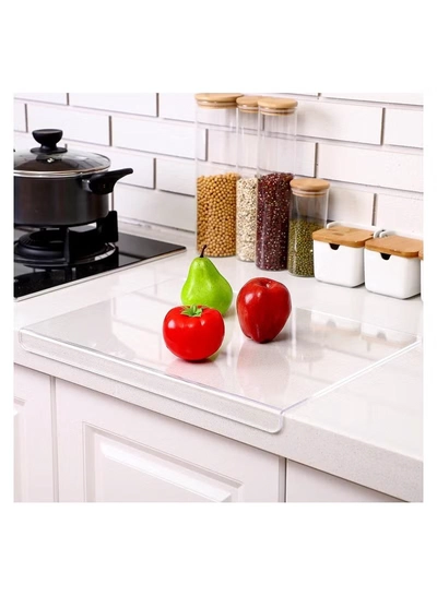 Eworld Set of 2 Non-Slip Clear Acrylic Cutting Boards with Lip for Kitchen Countertop-5