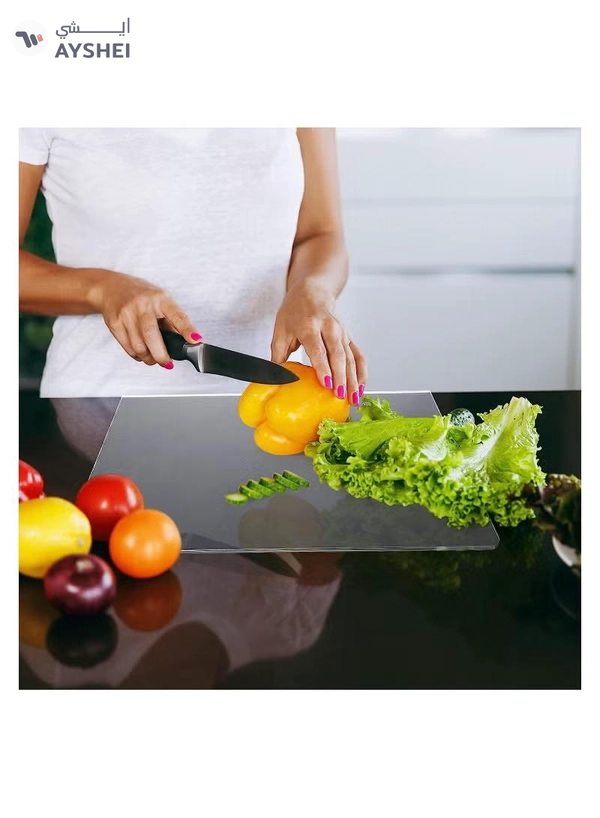 Eworld Set of 2 Non-Slip Clear Acrylic Cutting Boards with Lip for Kitchen Countertop