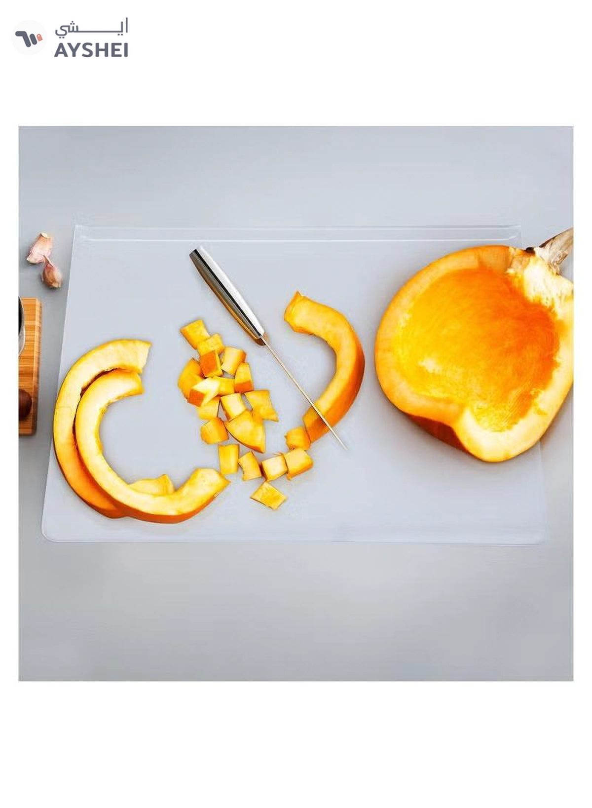 Eworld Set of 2 Non-Slip Clear Acrylic Cutting Boards with Lip for Kitchen Countertop-6-6