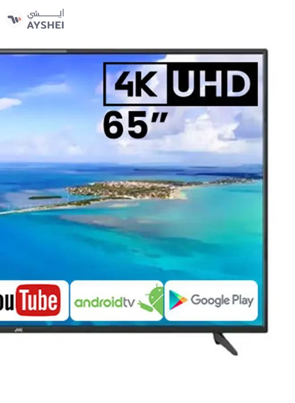 JVC 65 Inch Edgeless 4K UHD Android 13 Smart TV With Web Browser, Dolby Audio LT-65N675 Black