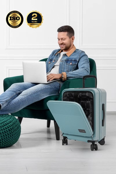 PARAJOHN FRONTARA Series Set of 2 Luggage| Small 10KG & Large 30KG ABS+Polycarbonate 8 Wheel Trolley Hardsided Travel Suitcase - LIGHT GREEN-4