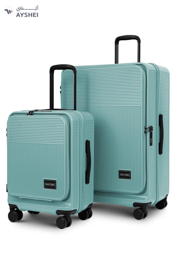PARAJOHN FRONTARA Series Set of 2 Luggage| Small 10KG & Large 30KG ABS+Polycarbonate 8 Wheel Trolley Hardsided Travel Suitcase - LIGHT GREEN
