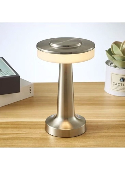 Yuwell Portable Led Table Lamp With 3 Light Color Modes With Touch Sensor 3-Levels Brightness Desk Lamp For Room Party And Restaurant Decor Silver-2