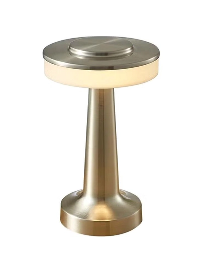 Yuwell Portable Led Table Lamp With 3 Light Color Modes With Touch Sensor 3-Levels Brightness Desk Lamp For Room Party And Restaurant Decor Silver-0