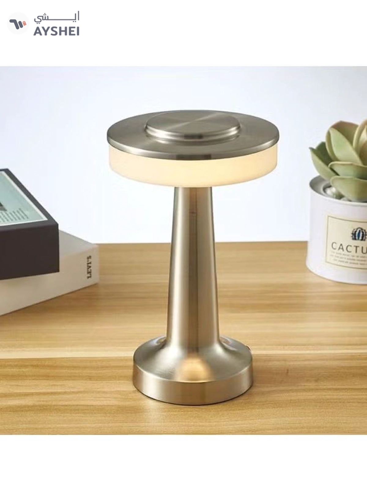 Yuwell Portable Led Table Lamp With 3 Light Color Modes With Touch Sensor 3-Levels Brightness Desk Lamp For Room Party And Restaurant Decor Silver-2-2