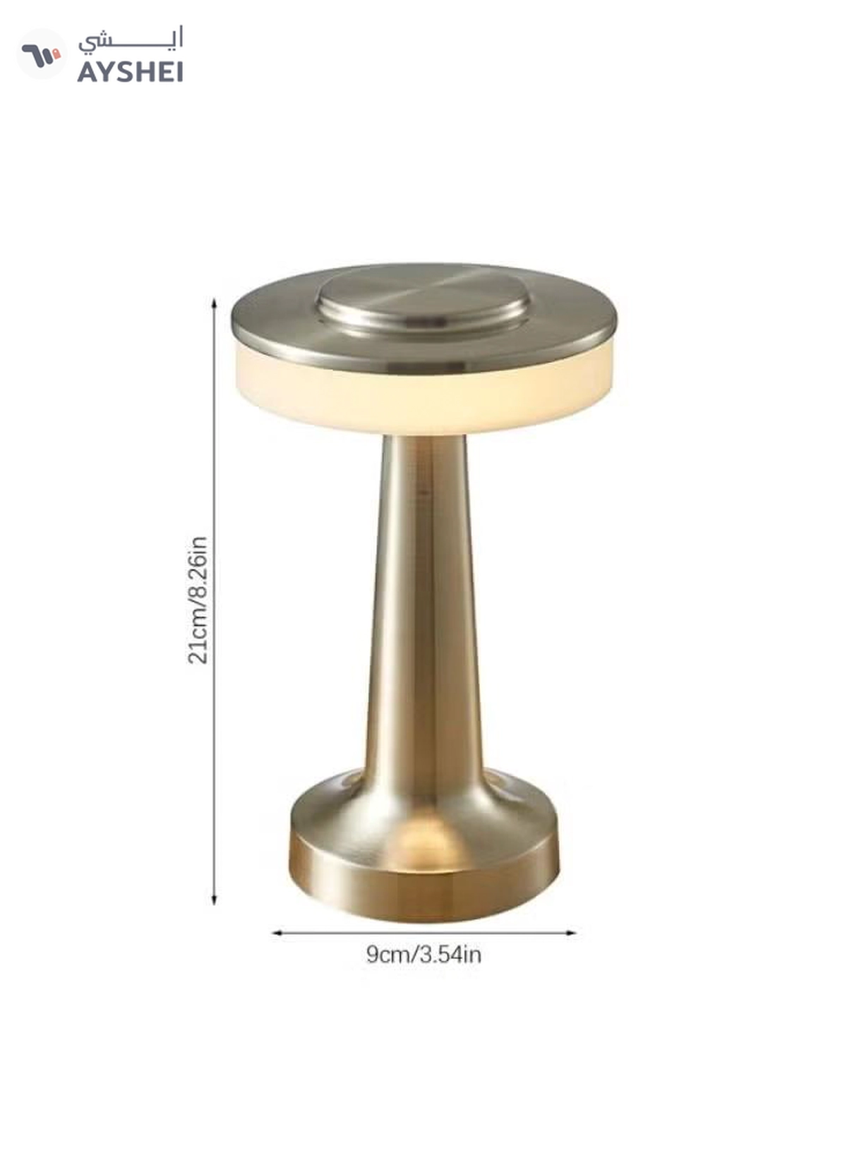 Yuwell Portable Led Table Lamp With 3 Light Color Modes With Touch Sensor 3-Levels Brightness Desk Lamp For Room Party And Restaurant Decor Silver-1-1