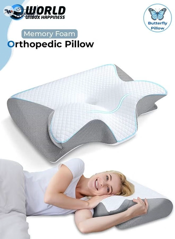 Eworld 2-in-1 Memory Foam Cervical Pillow, Orthopedic Contour Pillow for Neck Pain Relief