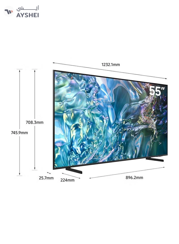 Samsung Smart TV, QLED, Q60D, 55 Inch, 2024, International Version 100% Color Volume with Quantum Dot, 4K Upscaling, Tizen OS, AirSlim Design QA55Q60D Black