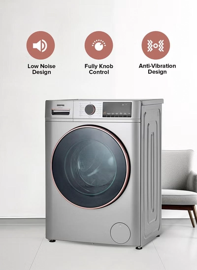 GEEPAS 8 KG Fully Automatic Washing Machine Front| 1400 RPM Speed BLDC Inverter Motor 2000 W| LED Display 54 L Drum Capacity, Quick Wash, Night Wash, Deep Wash, Allergy Care, Baby Care| Drum Clean 8 kg 2000 W 8 kg 2000 W GWMF8140SRG Metallic Grey-5