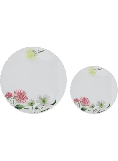 Delcasa DC3383 Opalware Dinner 40-Pieces Set, White/Pink-4