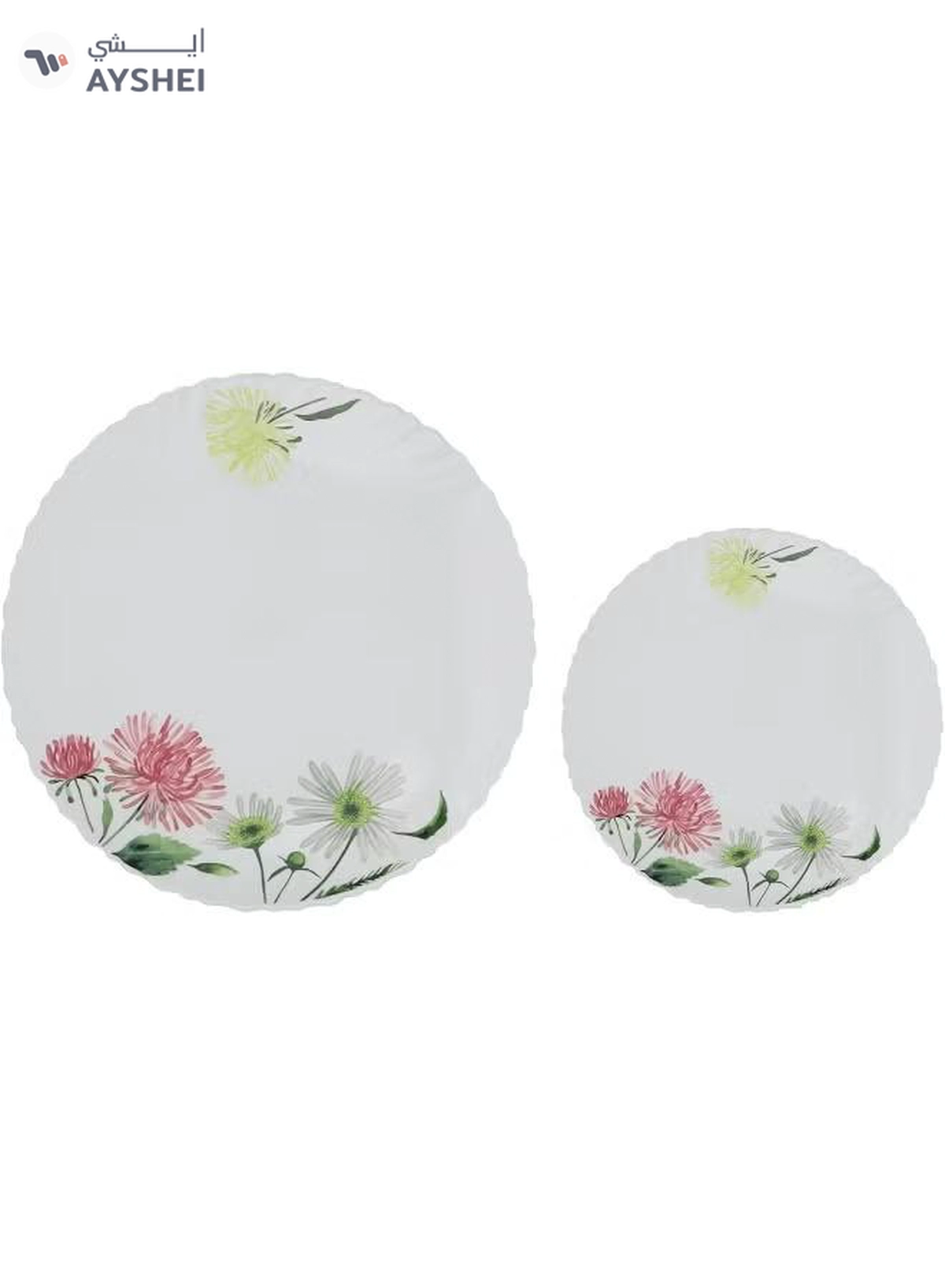 Delcasa DC3383 Opalware Dinner 40-Pieces Set, White/Pink-4-4