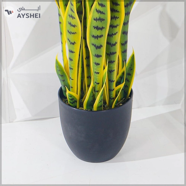 Yatai Decor Nearly Natural Snake Plant, 90cm Artificial Plants with Pots Moss Grass