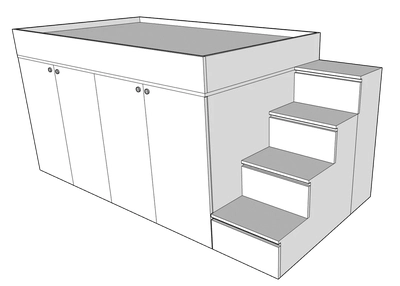 MAGA Storage Loft Bed, Custom Made-0
