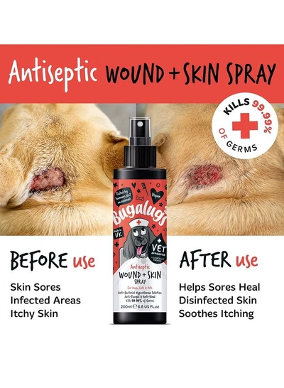 BUGALUGS Antiseptic Wound & Skin Spray 200ml (6.8 Fl Oz-1