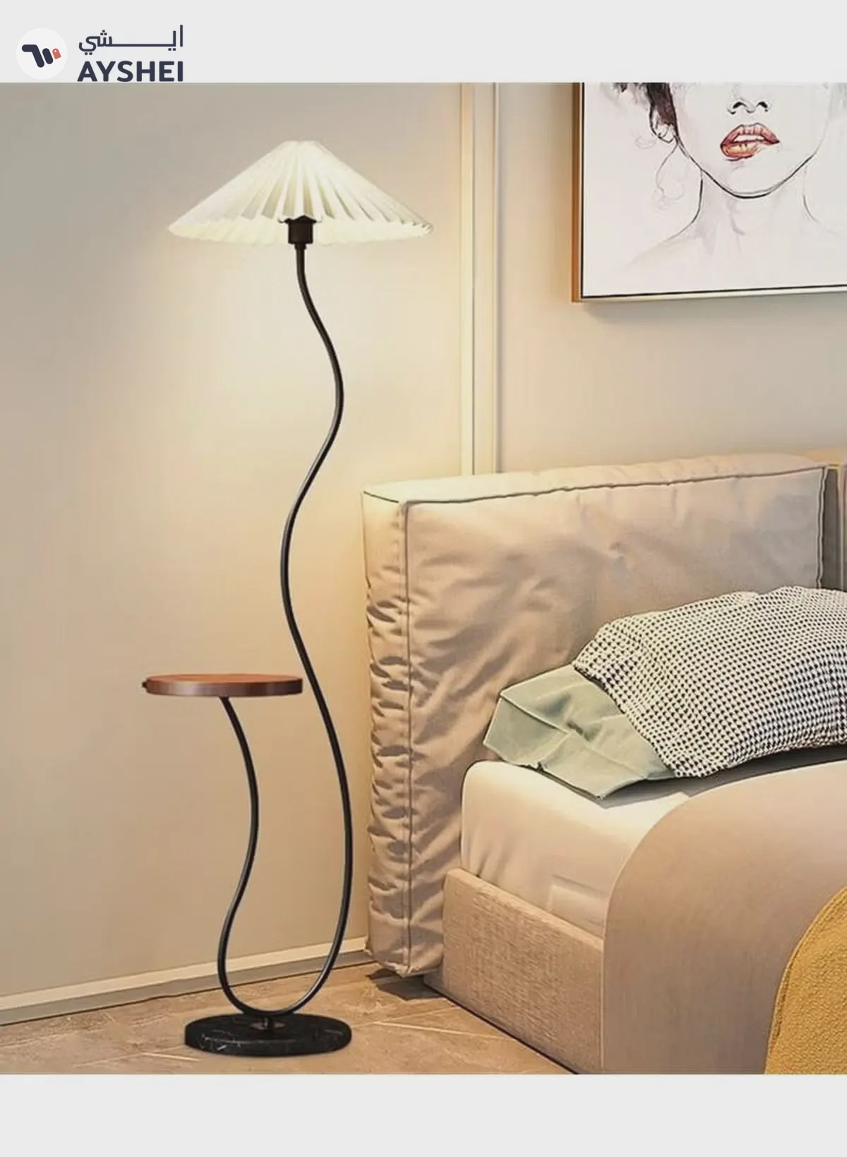 DubaiGallery Northern Europe Standing Lamp Designer Led Light Modern Italian Floor Lamp Minimalist Bedrooms Lampara Mesita Noche Home Decor-1-1