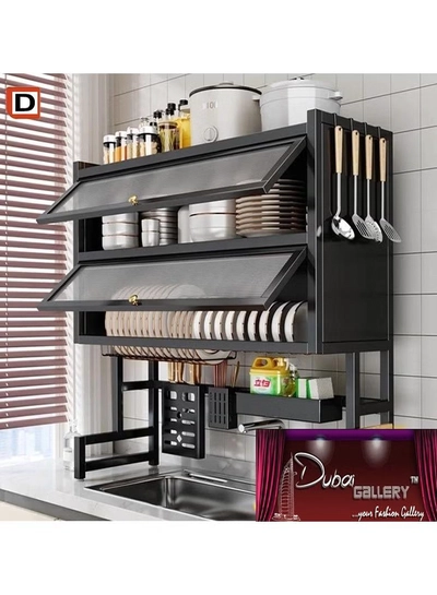 DubaiGallery 3 LayerStainless Steel Kitchen Rack Dish Organizer Drying Rack Above Sink Drain Rack Kitchen Storage Countertop Utensil Holder-2