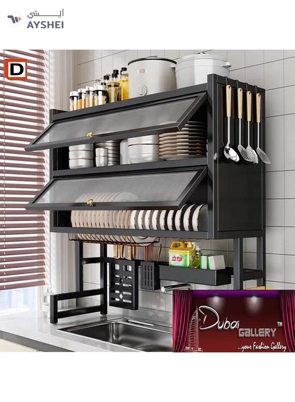 DubaiGallery 3 LayerStainless Steel Kitchen Rack Dish Organizer Drying Rack Above Sink Drain Rack Kitchen Storage Countertop Utensil Holder