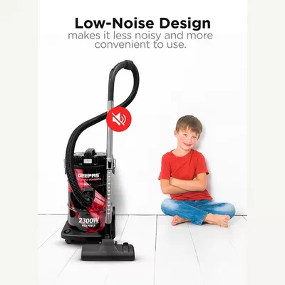 GEEPAS Drum Vacuum Cleaner With 25 L Dust Bag Capacity/Dry And Blow Function/Adjustable Suction Power And Multi-Filtration System/Dust Full Indicator & Perfect For Home, Apartments, Offices & Malls 25 L 2400 W GVC2598R Grey/Black-1