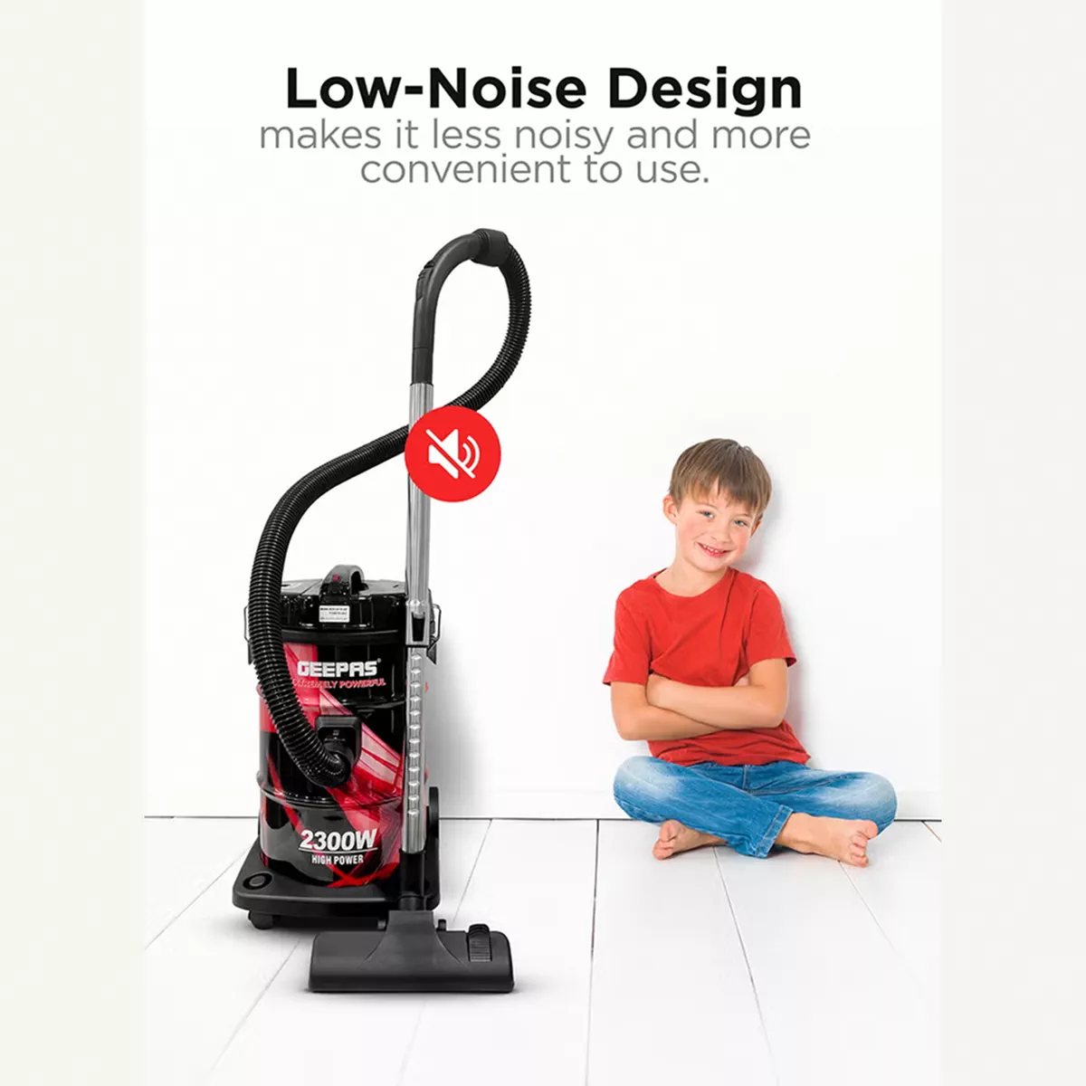 GEEPAS Drum Vacuum Cleaner With 25 L Dust Bag Capacity/Dry And Blow Function/Adjustable Suction Power And Multi-Filtration System/Dust Full Indicator & Perfect For Home, Apartments, Offices & Malls 25 L 2400 W GVC2598R Grey/Black-1-1