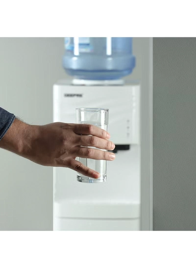 GEEPAS Water Dispenser with Refrigerator| Stainless Steel Water Tank with Compressor Cooling and 3 Taps, Hot, Normal and Cold| Equipped with Child Safety Button| Perfect for Home and Office| 2 Years Warranty GWD8355 White-3