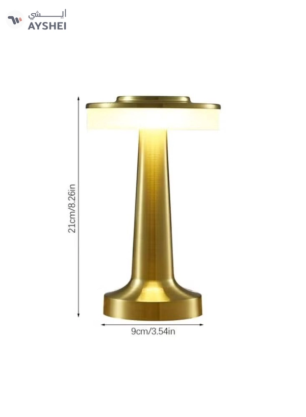 Yuwell Portable Led Table Lamp With 3 Light Color Modes With Touch Sensor 3-Levels Brightness Desk Lamp For Room Party And Restaurant Decor Gold