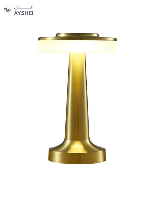 Yuwell Portable Led Table Lamp With 3 Light Color Modes With Touch Sensor 3-Levels Brightness Desk Lamp For Room Party And Restaurant Decor Gold