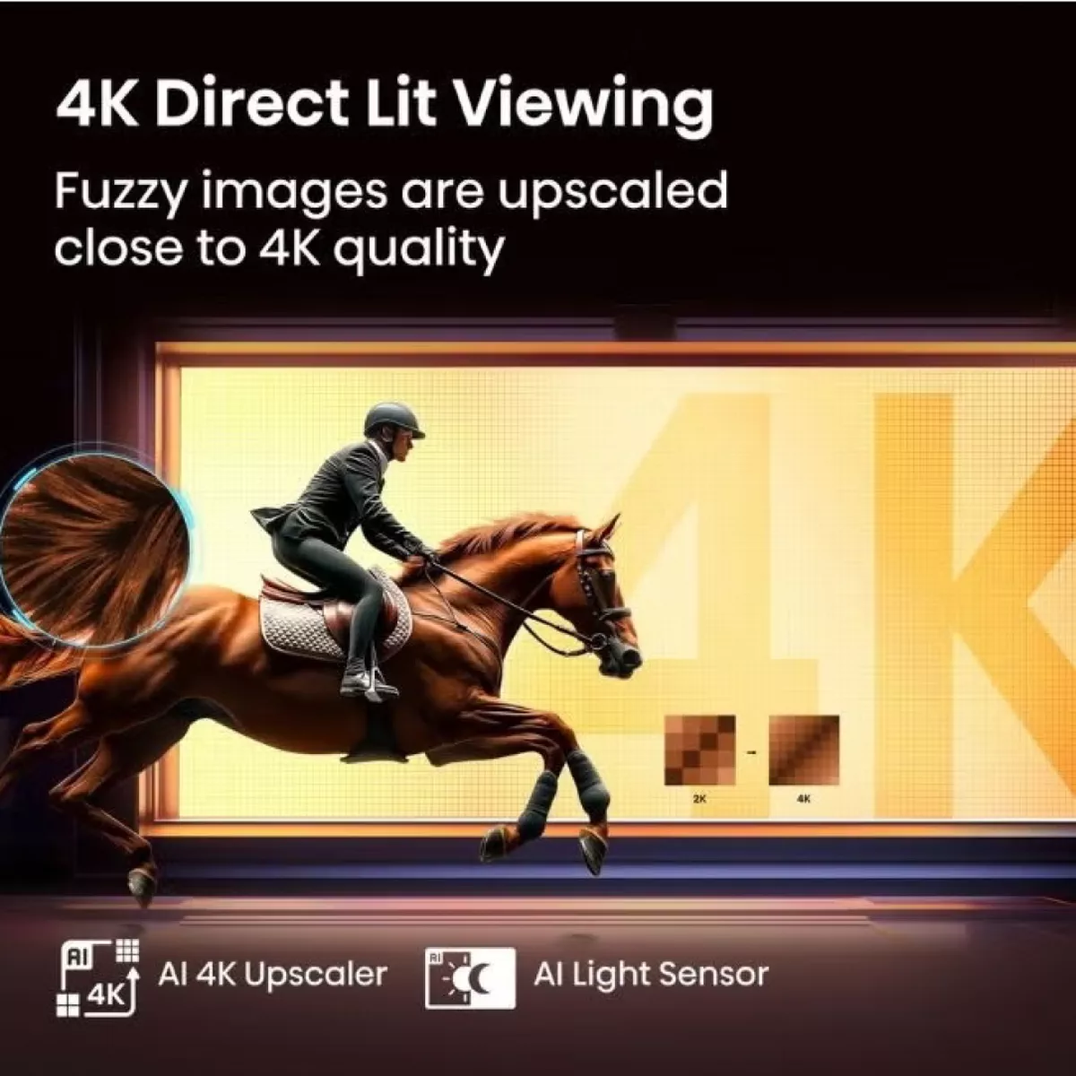 Hisense 65-Inch 4K UHD Smart TV – Ideal for Home Entertainment, Movies & Gaming | Dolby Vision & Audio, VIDAA OS, Game Mode, Bluetooth, HDMI, WiFi (65A62QS - 2025 Model) 65A61QS Black-4-4