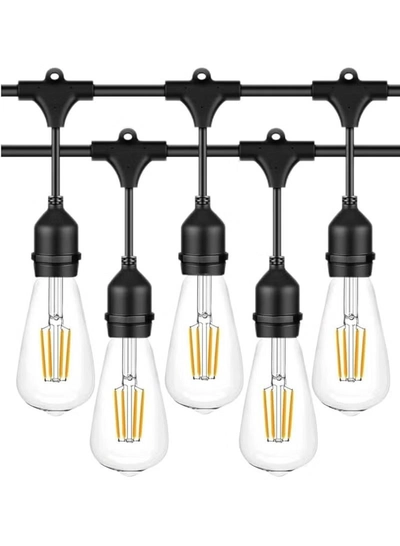 Yuwell Outdoor Waterproof IP65 Led String Lights E27 Holder 50 Meter Bulb Holder Wire With 100 Bulbs 4W ST64 Clear With EU Plug Solar Bulb Holder For Ramadan Decoration Lights And Outdoor Decoration Light Hanging Light String Wire Ramadan Light For Commercial Patio Garden & Porch Yard-0