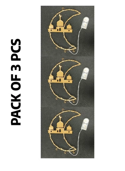 Yuwell Pack Of 3 Pcs Ramadan Decoration Hanging Lights For Indoor And Outdoor Home Decoration Light With Battery Mosque Design Ramdan Light For Ramadan Decoration-0