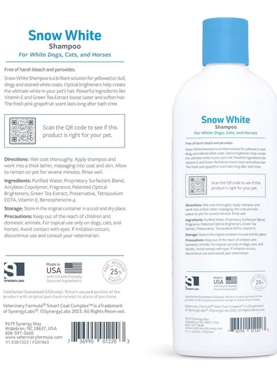 Veterinary Formula Synergy Labs Veterinary Formula Solutions Snow White Shampoo 17oz - 503ml-3