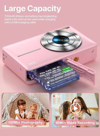Eworld 44MP HD Digital Camera with 32GB Card, Compact Photo Camera -2