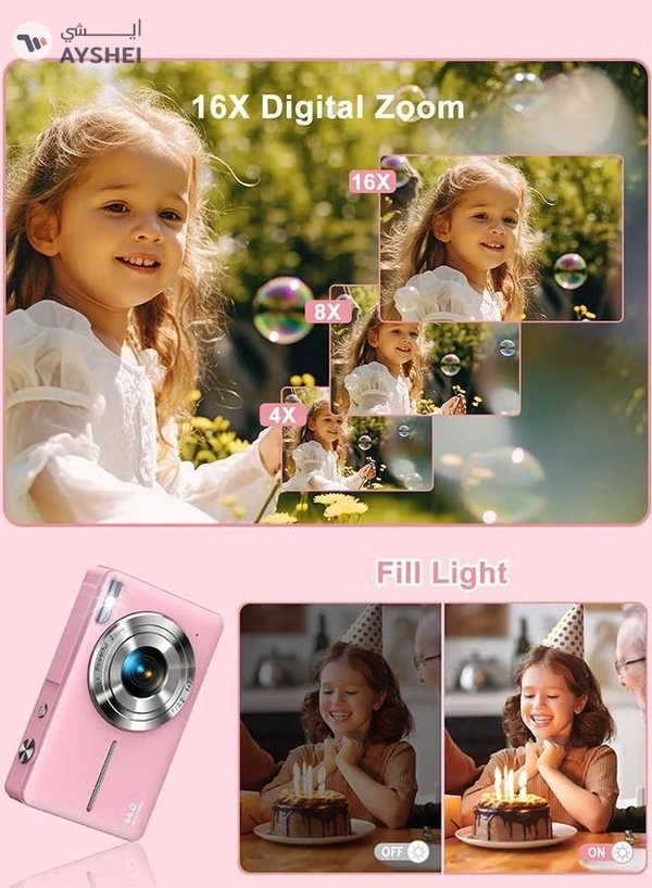 Eworld 44MP HD Digital Camera with 32GB Card, Compact Photo Camera 