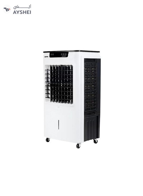 GEEPAS Air Cooler,45L Tank And Ice Compartment,Portable Ergonomic Design With 3 Wind Speed|LED Control Panel Remote 250 W GAC9495 White, Black