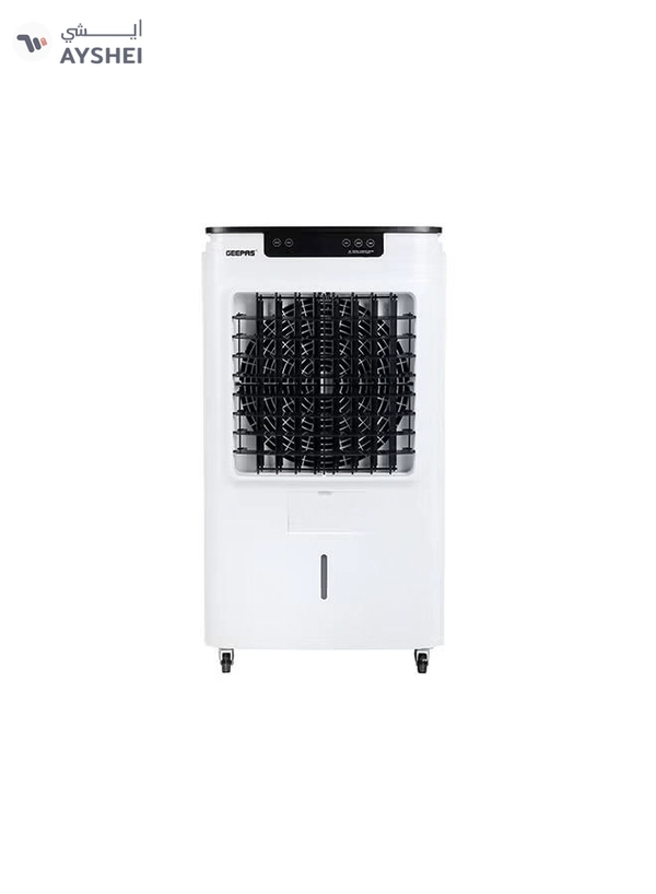 GEEPAS Air Cooler,45L Tank And Ice Compartment,Portable Ergonomic Design With 3 Wind Speed|LED Control Panel Remote 250 W GAC9495 White, Black