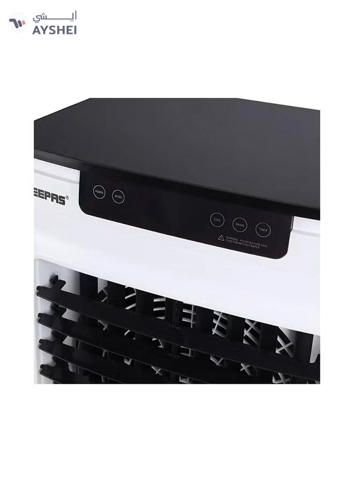 GEEPAS Air Cooler,45L Tank And Ice Compartment,Portable Ergonomic Design With 3 Wind Speed|LED Control Panel Remote 250 W GAC9495 White, Black-5-5