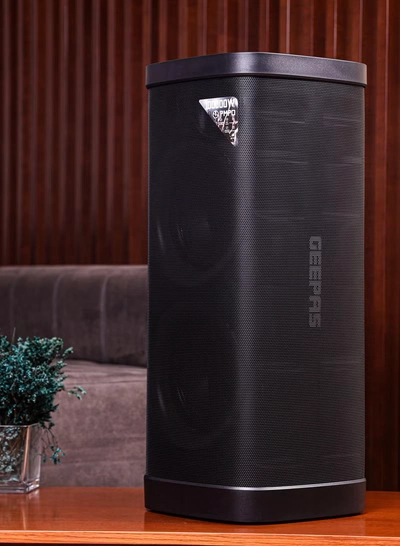 GEEPAS Rechargeable Professional Speaker| RGB Light, USB Input, TF, TWS, FM Radio, UHF Microphone, Bluetooth| 100000W PMPO Speakers Unit, with Remote Control | Perfect for Parties, Events, Home Entertainment| 2 Years Warranty GMS11191N-3