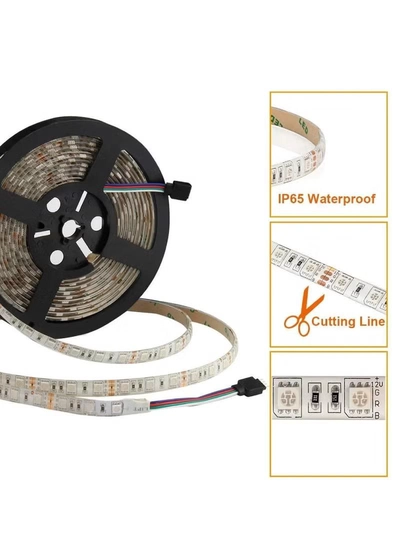Yuwell 2 Pcs 5M Smart LED Strip Light RGB App And Remote Control Colorful Rope Lighting 10M For Home Decor Kitchen Bedroom Hotel Outdoor Bar Garden And Desktop Decoration Smart TV LED Backlights-3