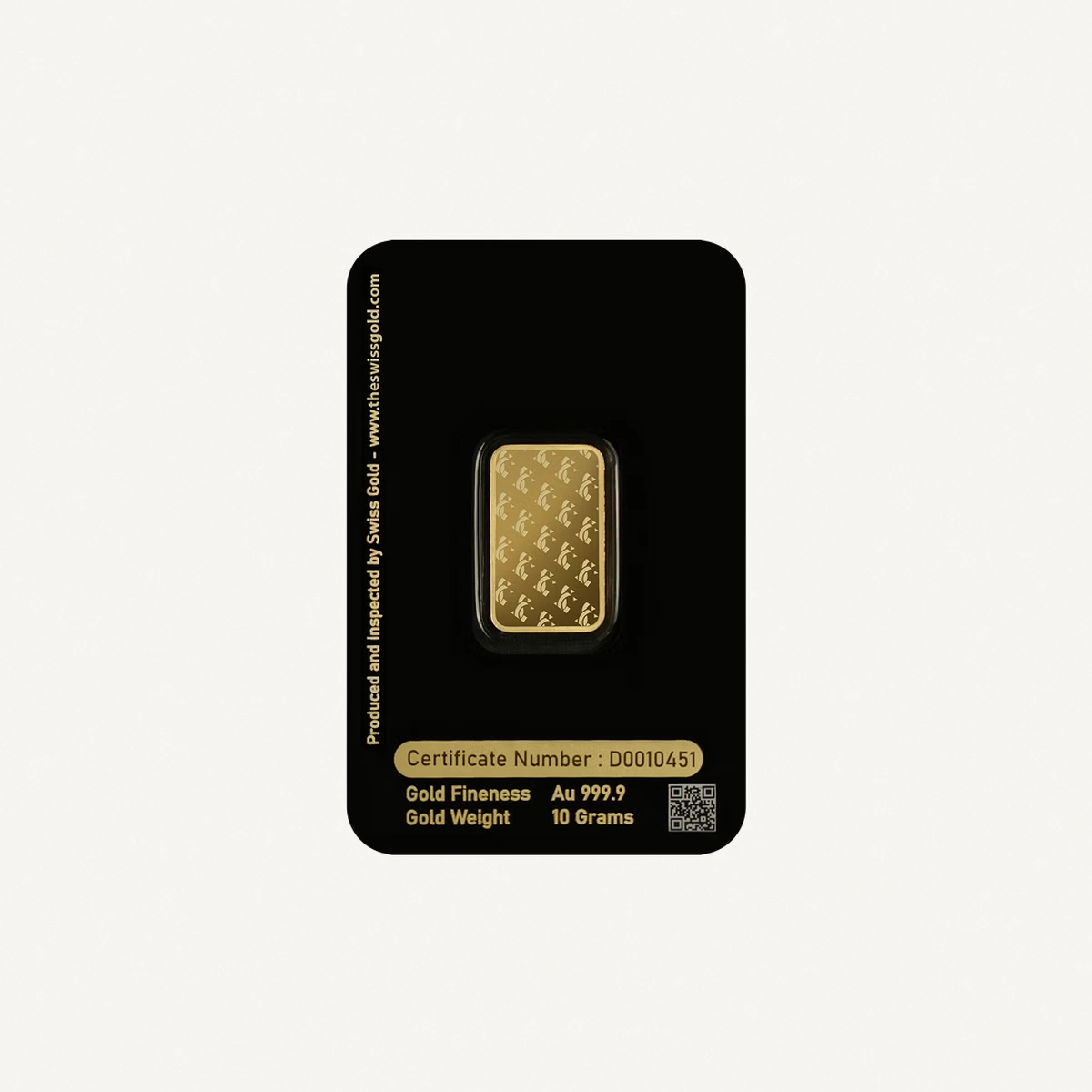 SwissGold Minted Gold Bar 10g 24K (999.9%) Pure Gold-1-1