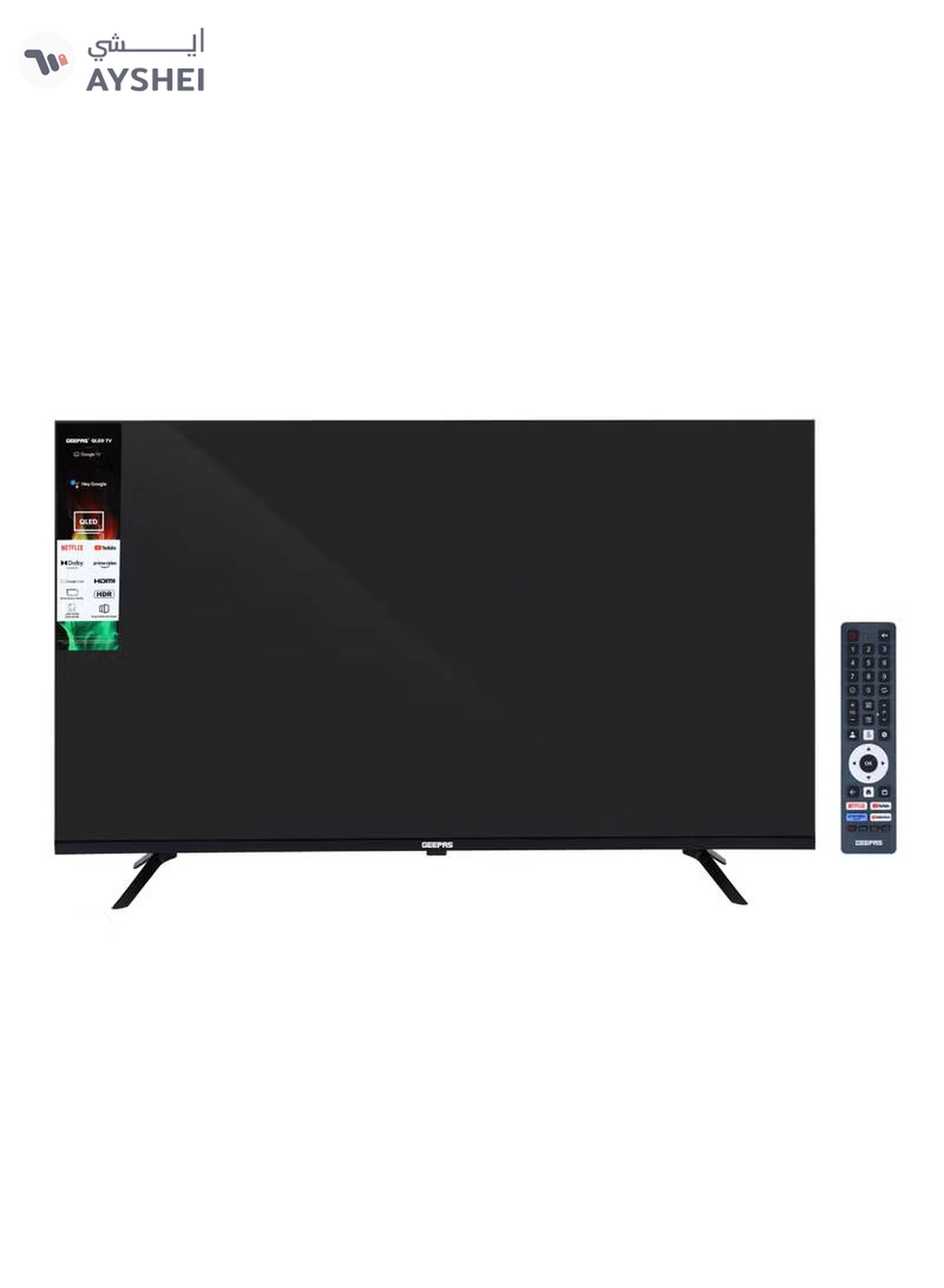 GEEPAS 55" 4K Ultra HD QLED Google TV | Sharp Picture with Sleek Design, with Built-in Apps | Dolby Audio, HDMI & USB Connectivity | Voice Remote with Google Cast | GLED5505GTQLD-2-2