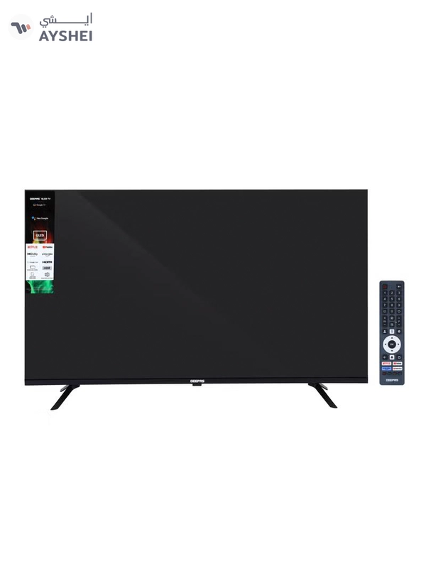 GEEPAS 55" 4K Ultra HD QLED Google TV | Sharp Picture with Sleek Design, with Built-in Apps | Dolby Audio, HDMI & USB Connectivity | Voice Remote with Google Cast | GLED5505GTQLD