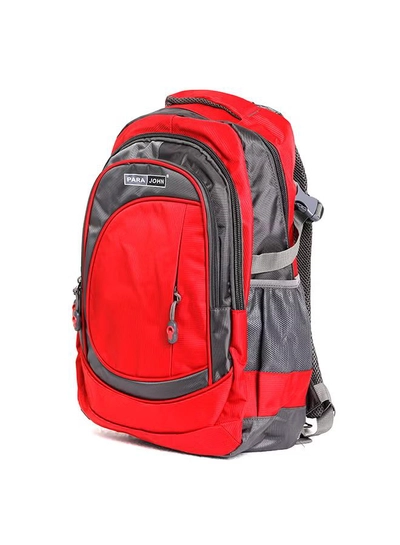 PARAJOHN Nylon Zipper Back Pack Red-1