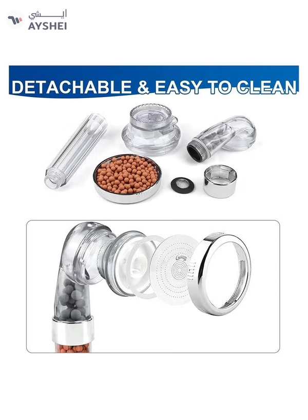 Eworld 3-Mode High Pressure Shower Head with Ionic Function and Handheld Filter 